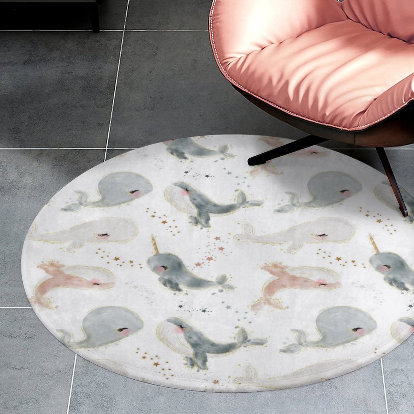 Round Coral Velvet Warm Floor Mat/Rug Watercolor Beach Baby Whales White
FREE SHIPPING