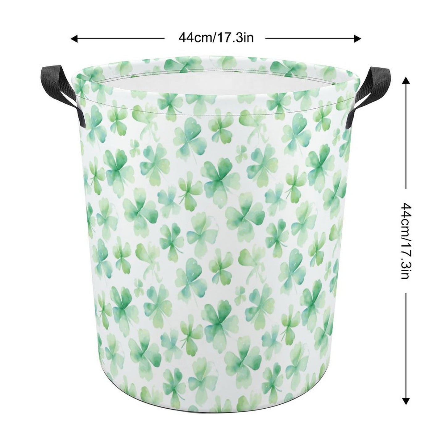 Collapsible Laundry Hamper- Watercolor Clovers