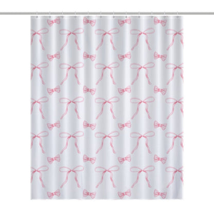 Lightweight Shower Curtain- Coquette Pink Bows