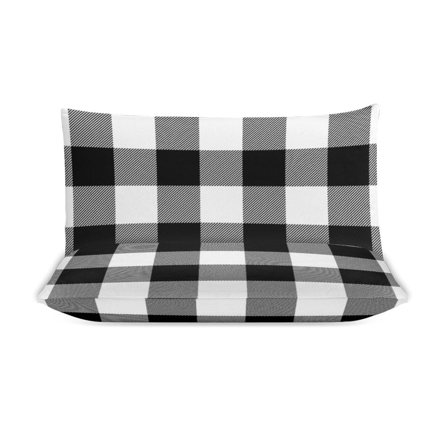 Black White Buffalo Plaid 3-Piece Bedding Set-102"x90" King, Reversible Buffalo Plaid Duvet Cover Set