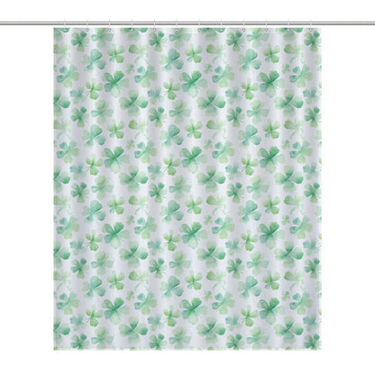 Lightweight Shower Curtain- Watercolor Clovers