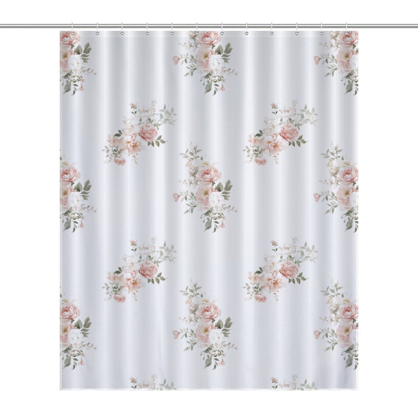 Lightweight Shower Curtain- Elegant Coral Floral