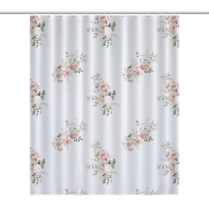 Lightweight Shower Curtain- Elegant Coral Floral