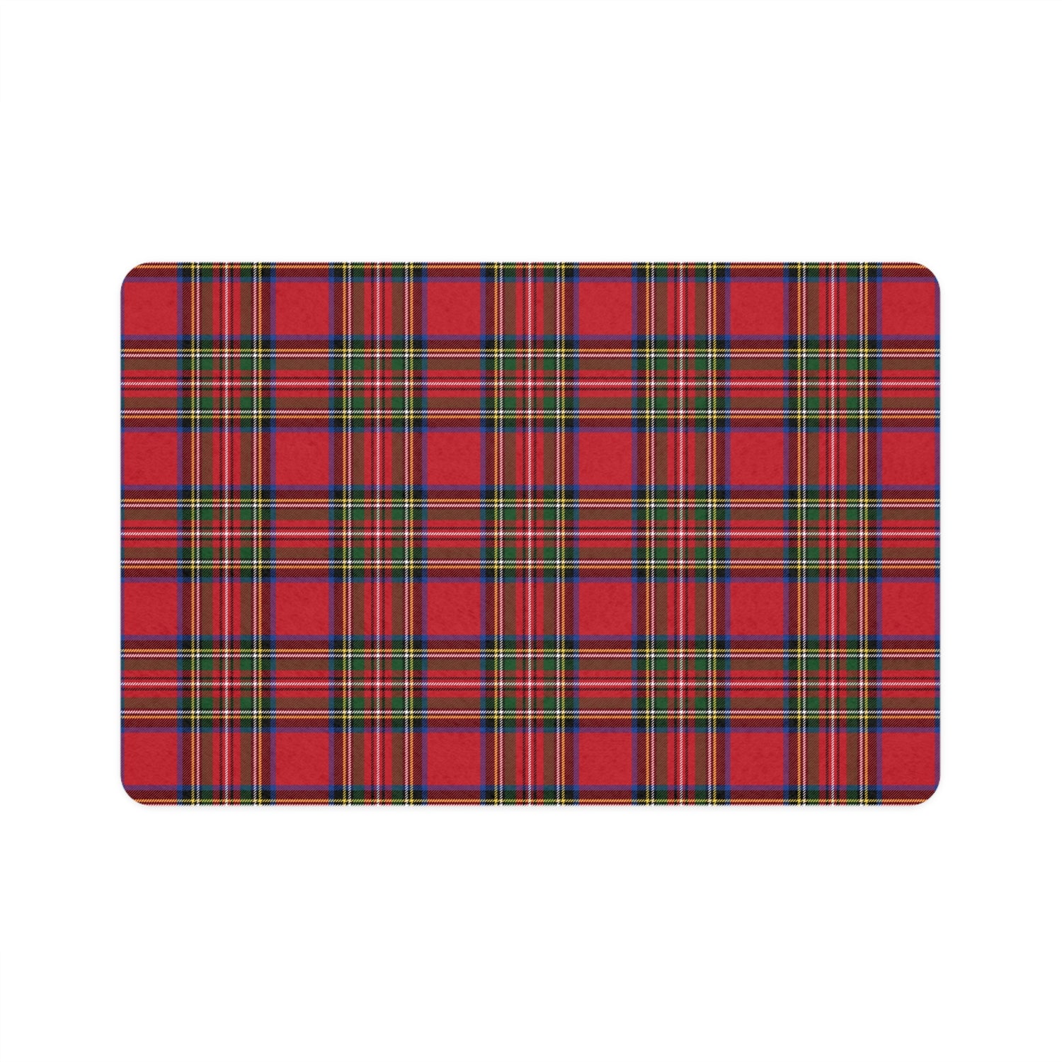 Pet Food Mat- Holiday Tartan Plaid