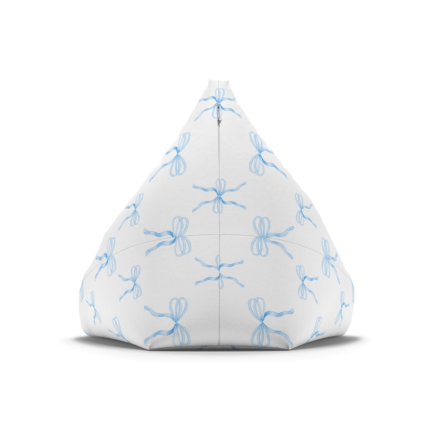 Watercolor Coquette Blue Bows Bean Bag Chair Cover