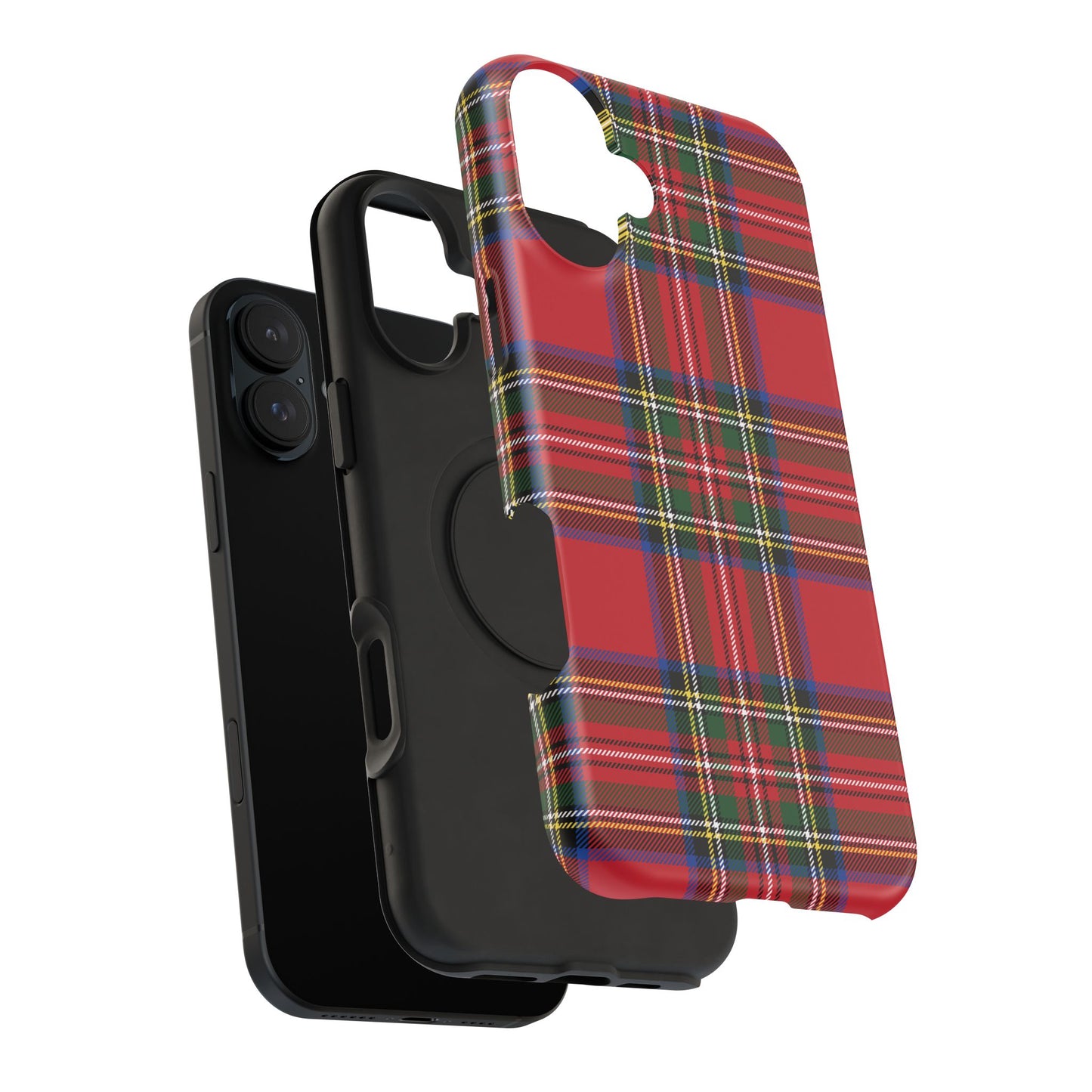 Impact-Resistant Phone Case-Holiday Tartan Plaid Red