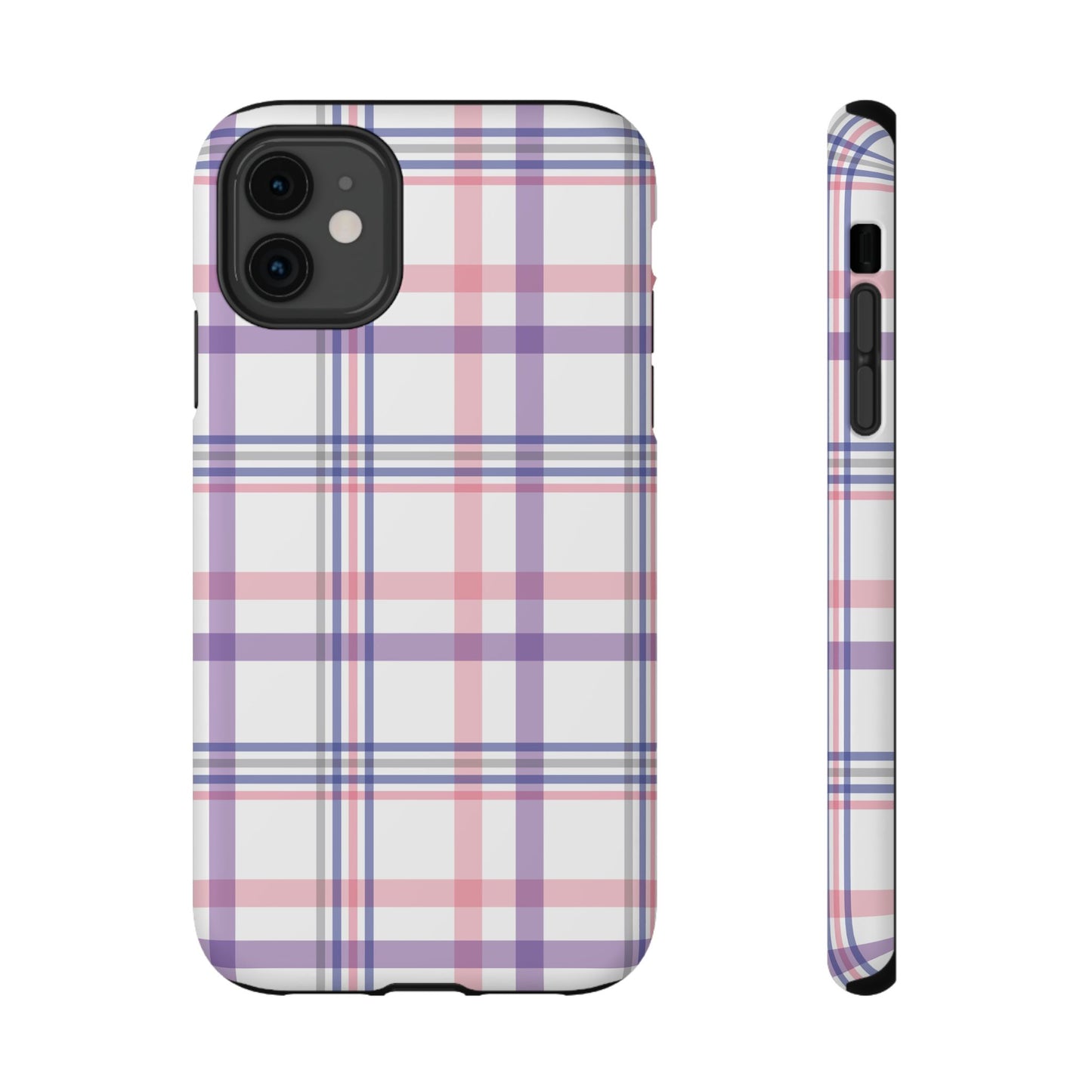 Impact-Resistant Cases - Spring Plaid Pink Purple