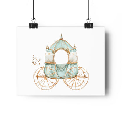 Giclée Art Print Watercolor Teal Princess Carriage