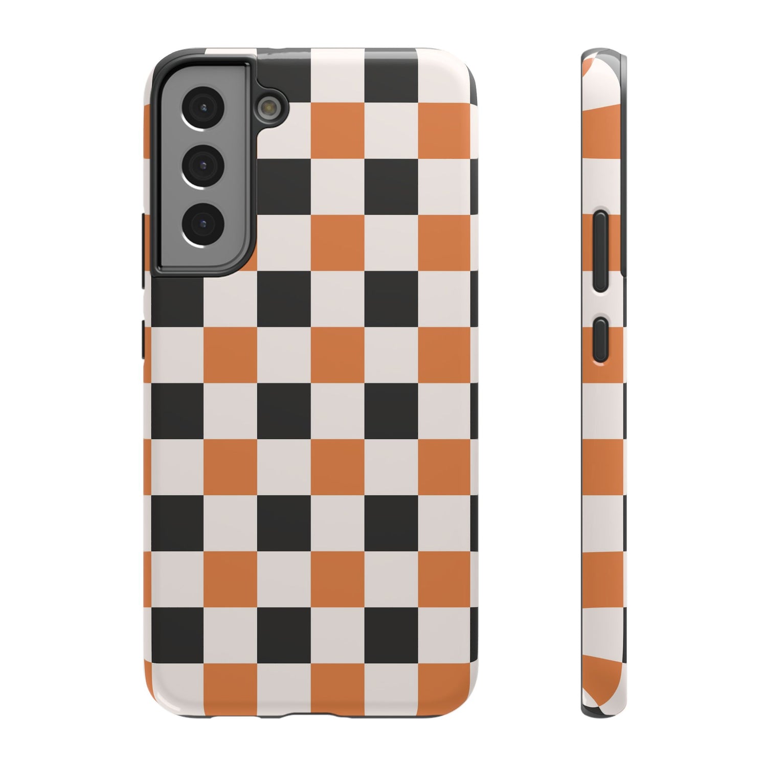 Trendy Halloween Checkerboard Phone Case | Impact-Resistant, iPhone, Samsung