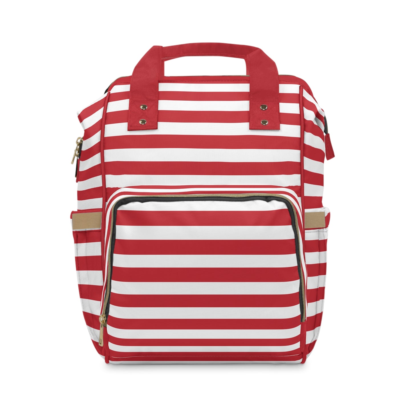 Nautical Stripe Multifunctional Diaper Backpack- Red