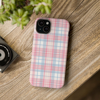 Impact-Resistant Cases-Spring Plaid Pink Blue