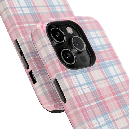 Impact-Resistant Cases-Spring Plaid Pink Blue