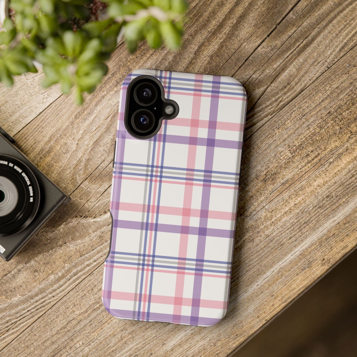 Impact-Resistant Cases - Spring Plaid Pink Purple