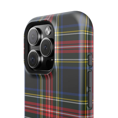 Impact-Resistant Holiday Phone Case-Christmas Tartan Plaid Black