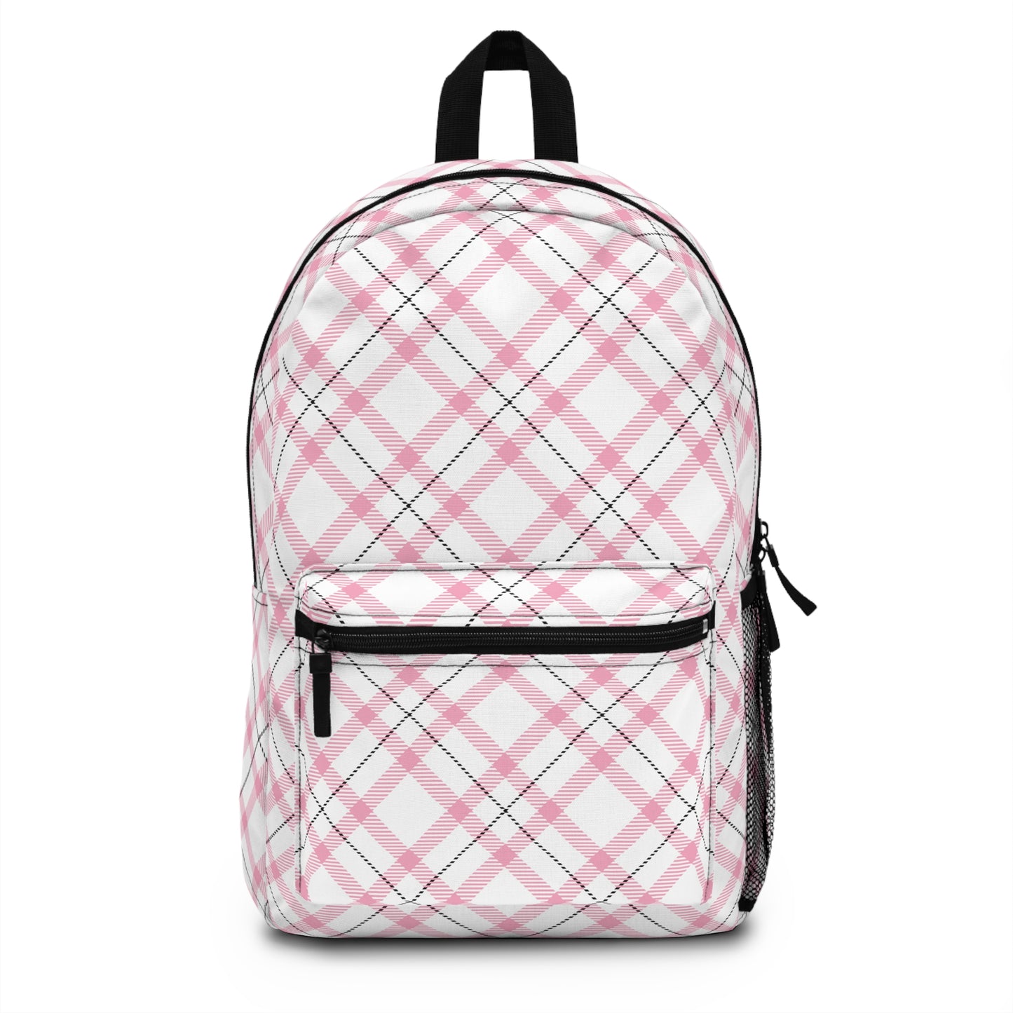 Backpack- Preppy Pink Black Plaid