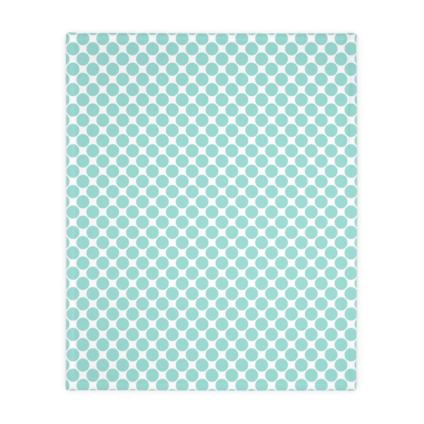 Velveteen Microfiber Two-sided Polished Polka Dots Aqua White