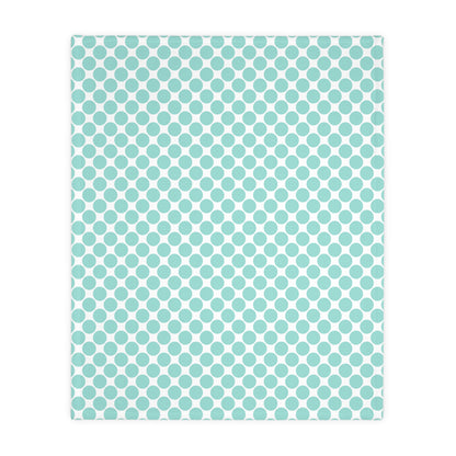 Velveteen Microfiber Two-sided Polished Polka Dots Aqua White