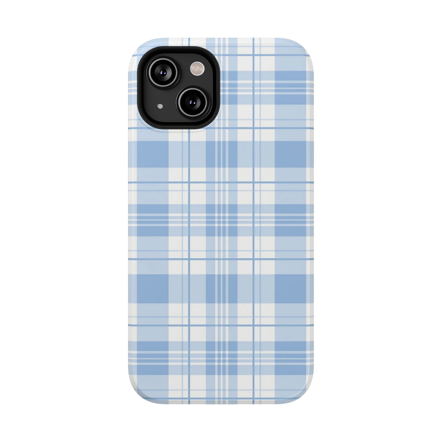 Impact-Resistant Phone Case - Easter Plaid Blue