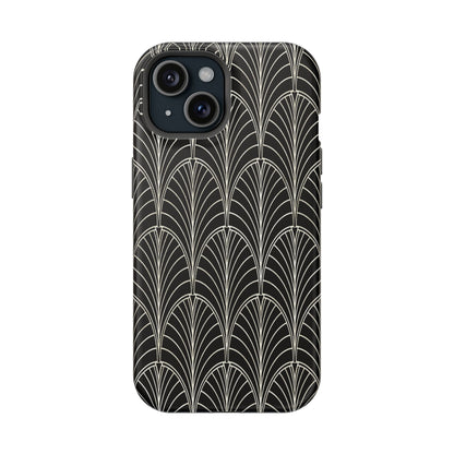 Impact-Resistant Phone Case- Art Deco Black Beige