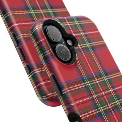 Impact-Resistant Phone Case-Holiday Tartan Plaid Red