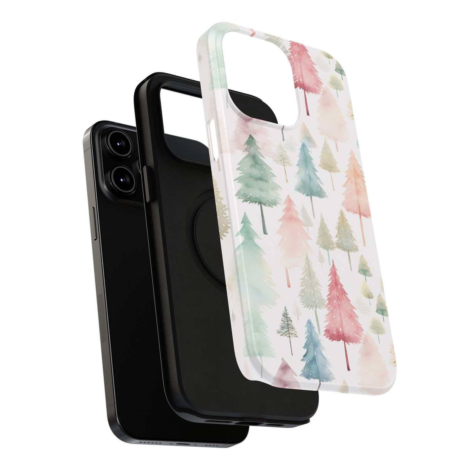 Watercolor Christmas Trees Impact-Resistant Phone Case, iPhone, Samsung