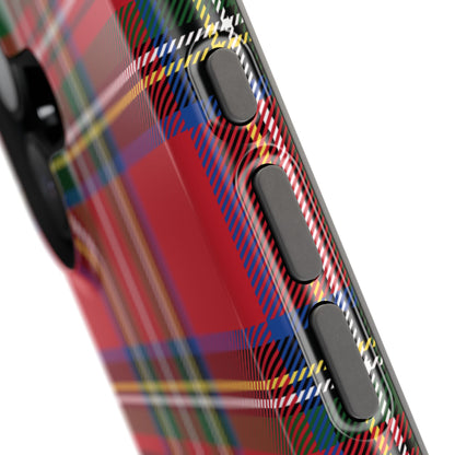 Impact-Resistant Phone Case-Holiday Tartan Plaid Red