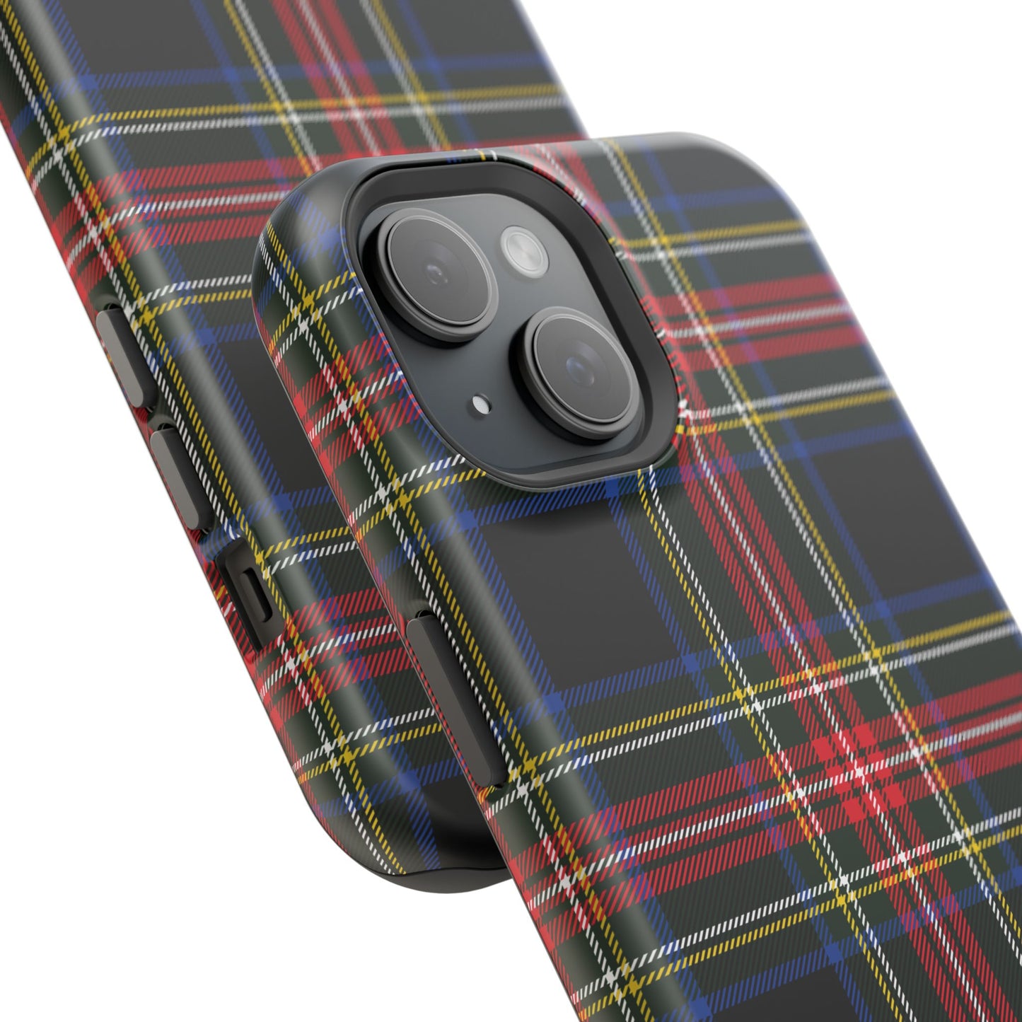 Impact-Resistant Holiday Phone Case-Christmas Tartan Plaid Black