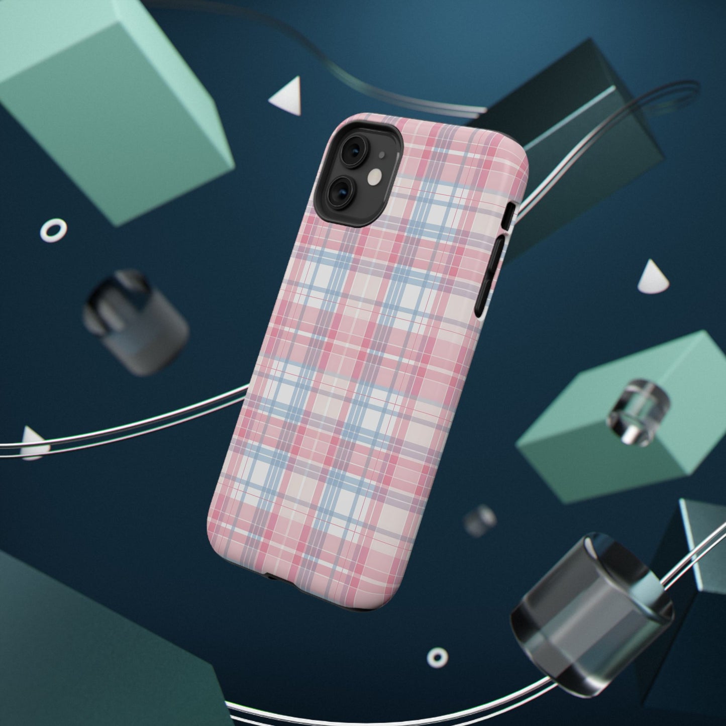 Impact-Resistant Cases-Spring Plaid Pink Blue