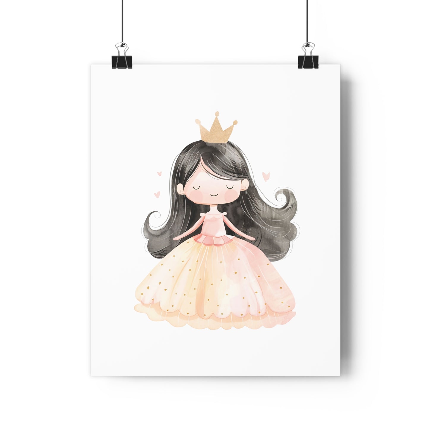 Giclée Art Print Watercolor Pink Princess 2