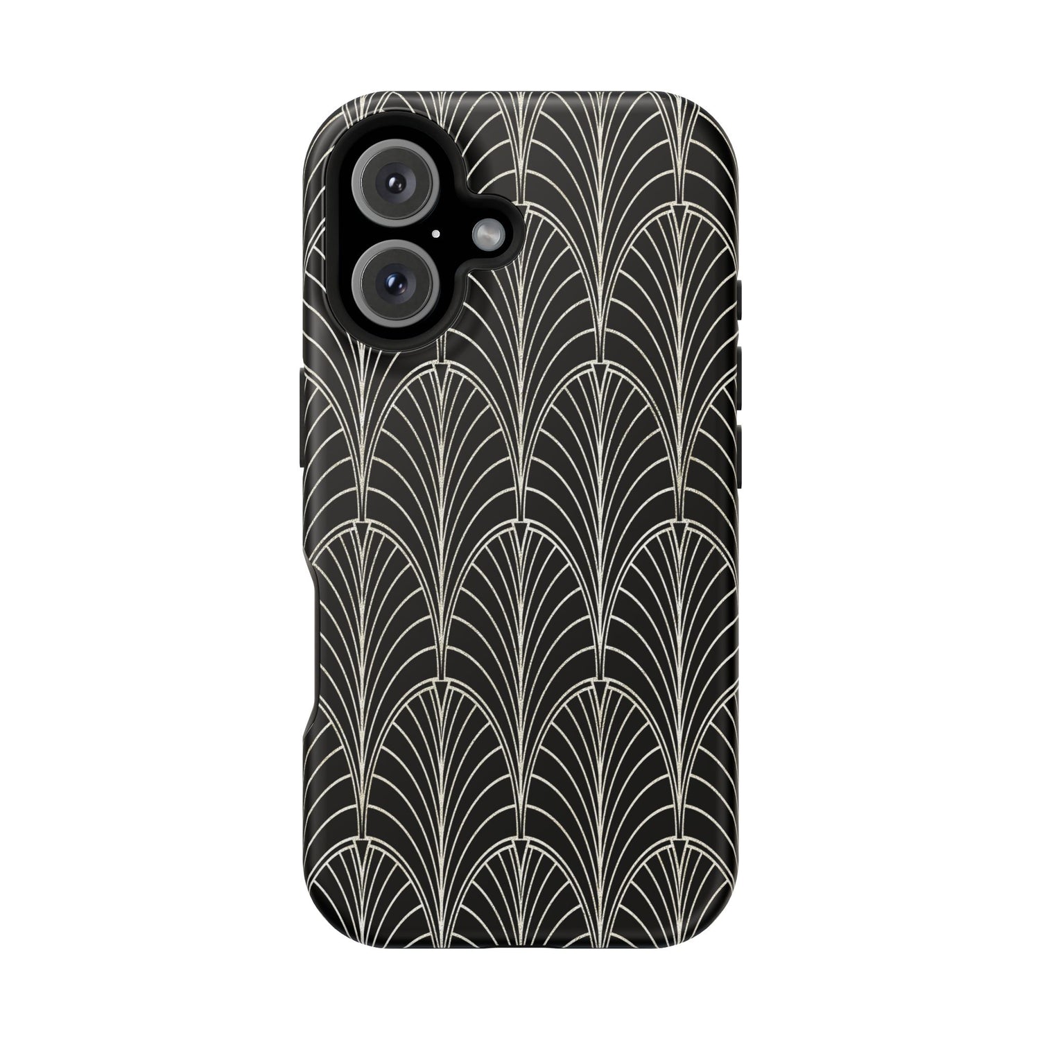 Impact-Resistant Phone Case- Art Deco Black Beige
