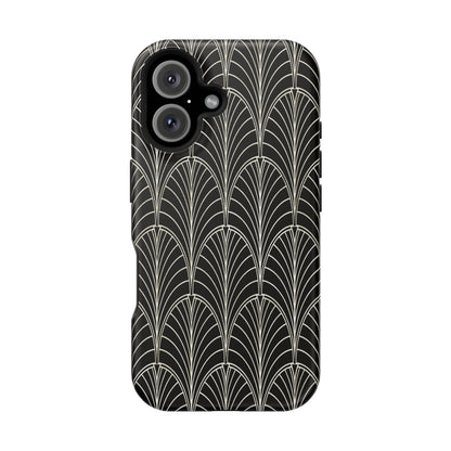 Impact-Resistant Phone Case- Art Deco Black Beige