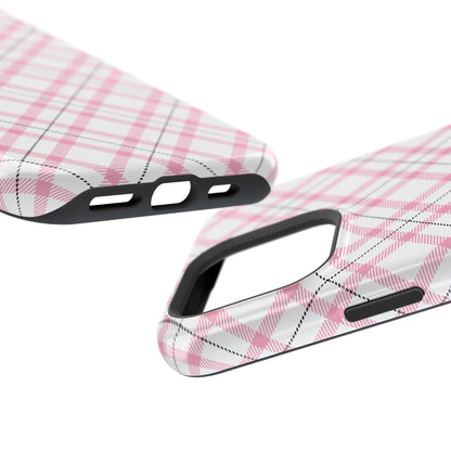 Impact-Resistant Phone Case - Pink Black Plaid