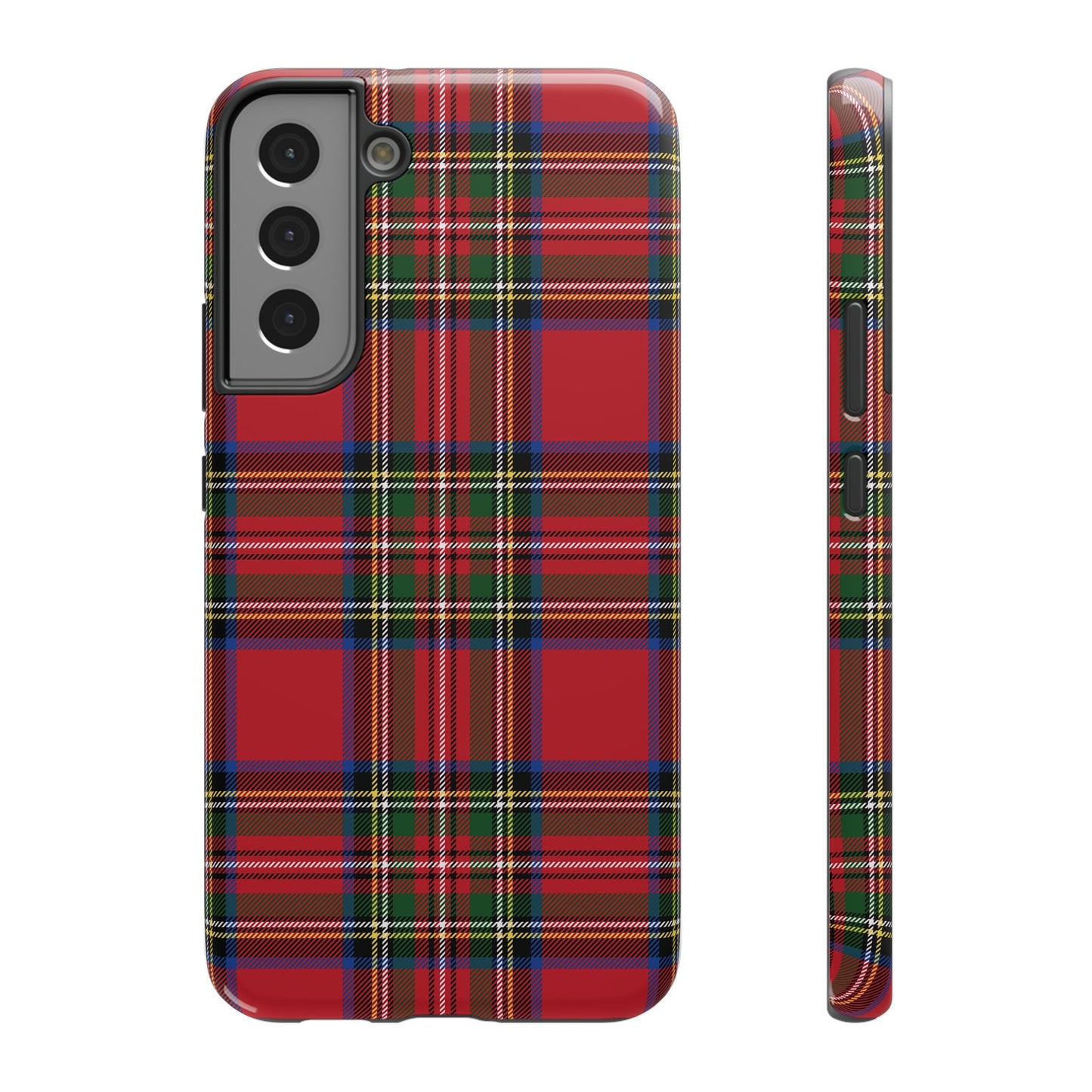 Impact-Resistant Phone Case-Holiday Tartan Plaid Red