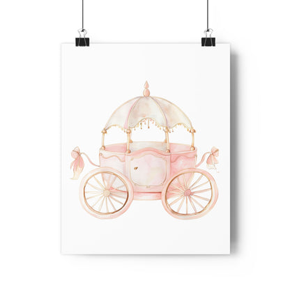 Giclée Art Print Watercolor Pink Princess Carriage