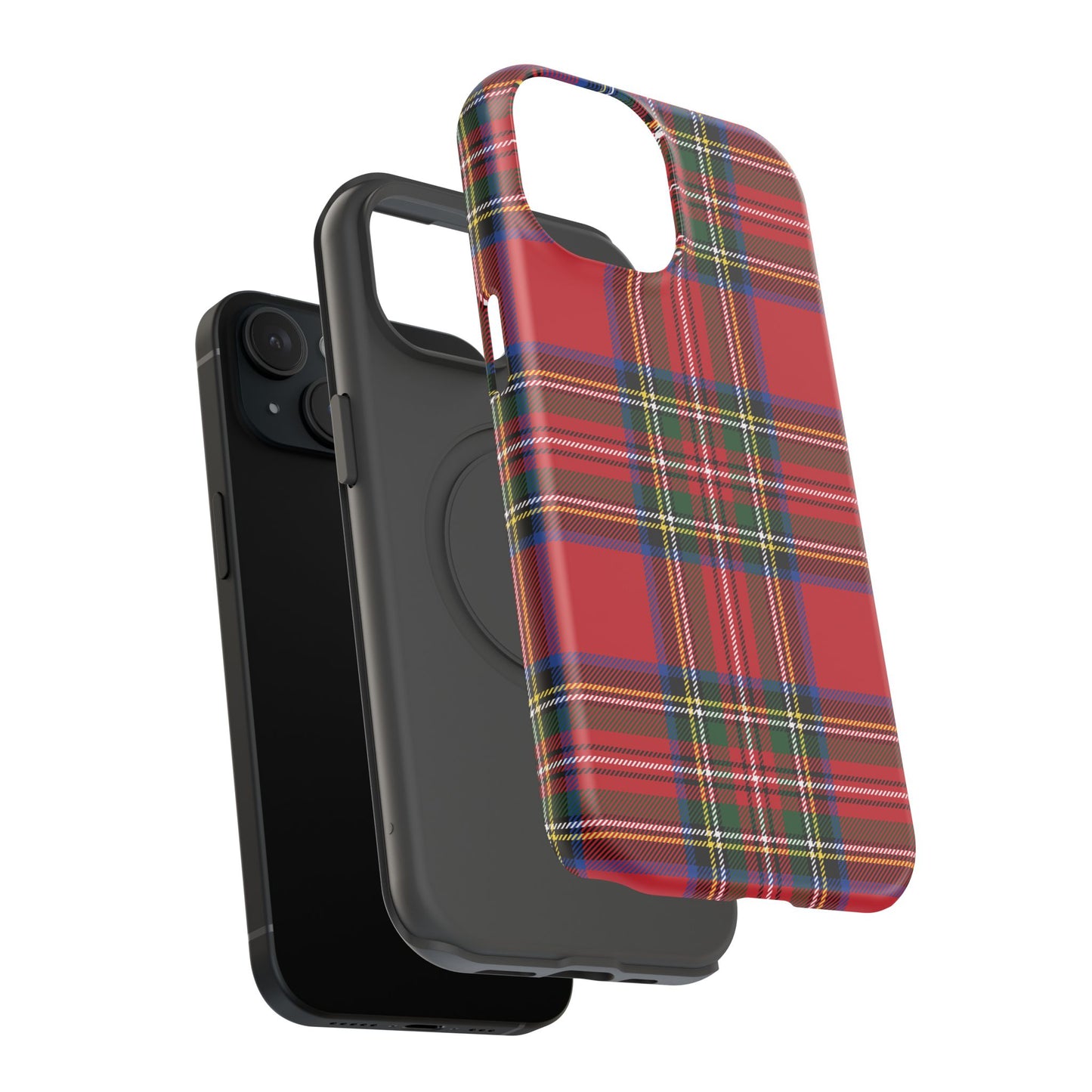 Impact-Resistant Phone Case-Holiday Tartan Plaid Red