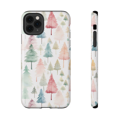 Watercolor Christmas Trees Impact-Resistant Phone Case