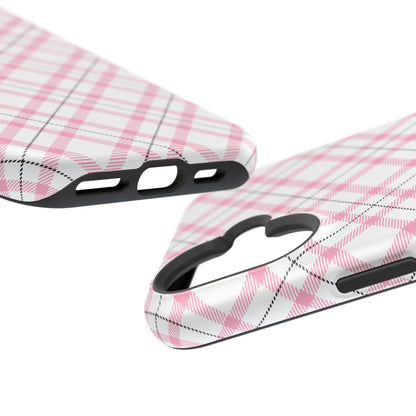 Impact-Resistant Phone Case - Pink Black Plaid