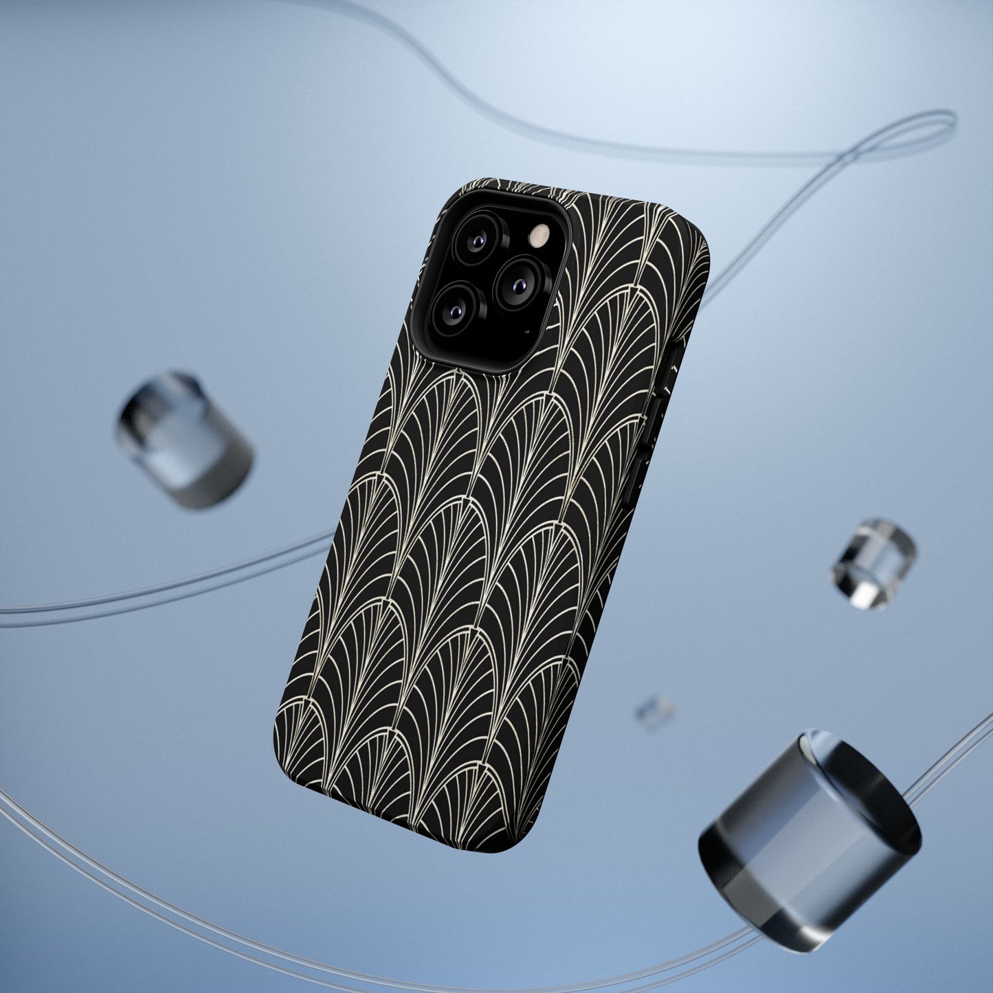 Impact-Resistant Phone Case- Art Deco Black Beige