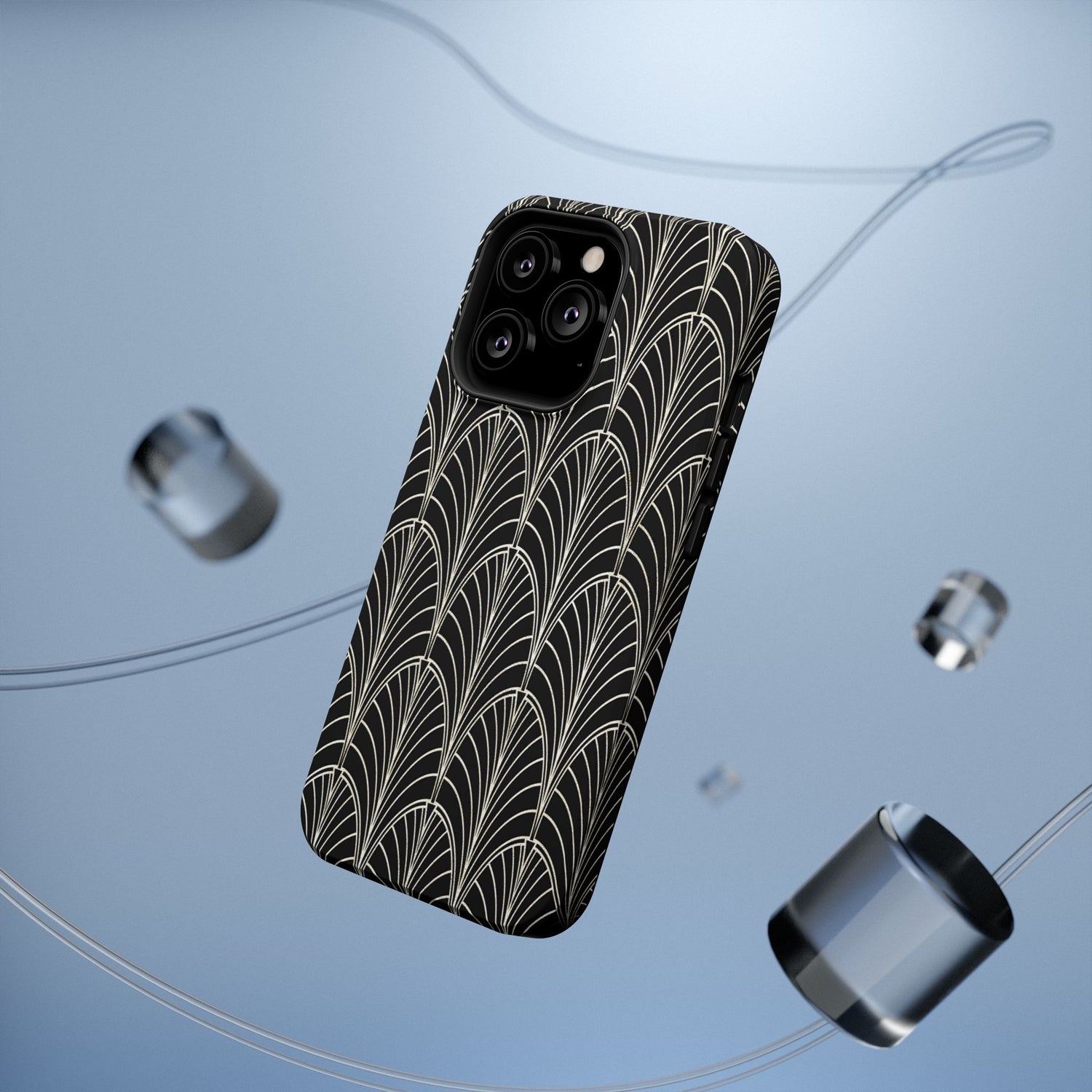 Impact-Resistant Phone Case- Art Deco Black Beige