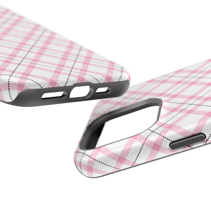 Impact-Resistant Phone Case - Pink Black Plaid