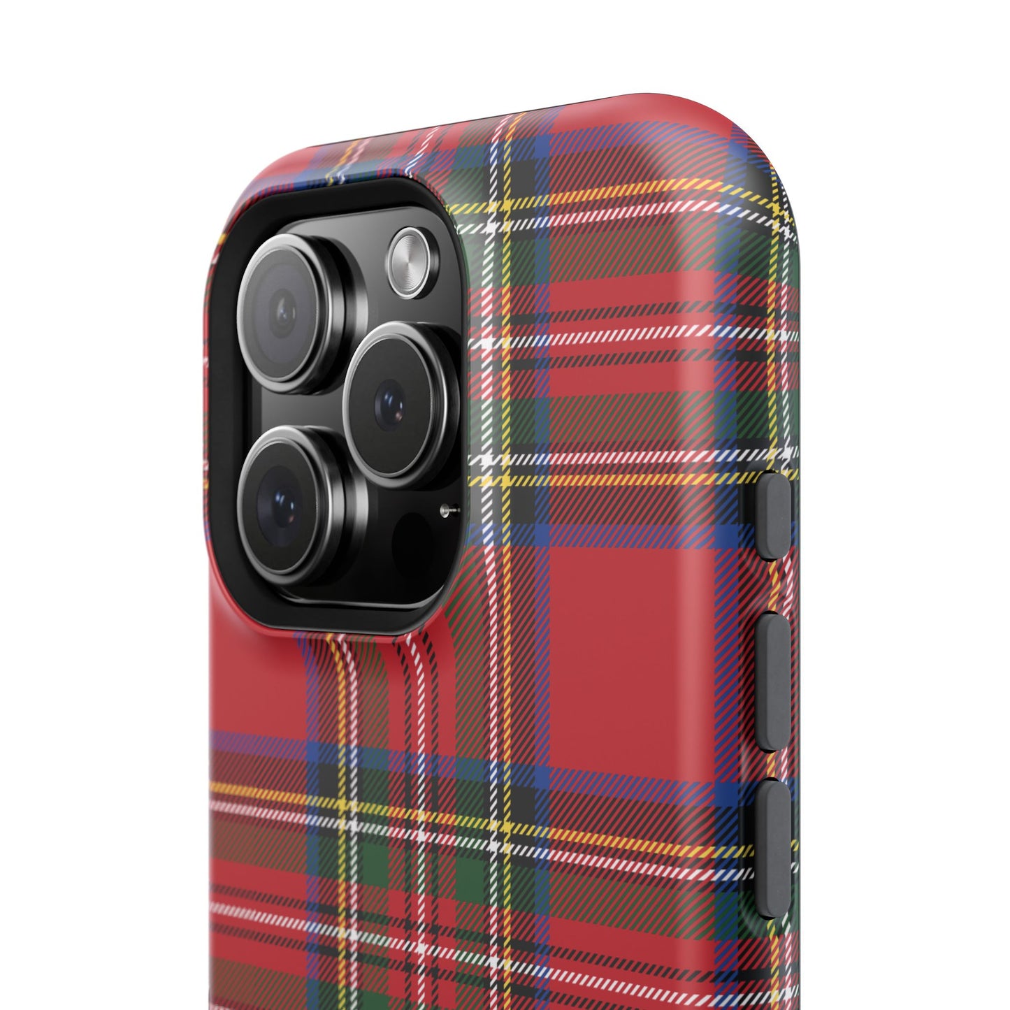 Impact-Resistant Phone Case-Holiday Tartan Plaid Red