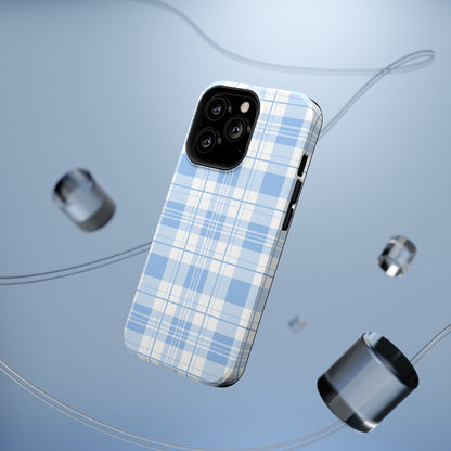 Impact-Resistant Phone Case - Easter Plaid Blue