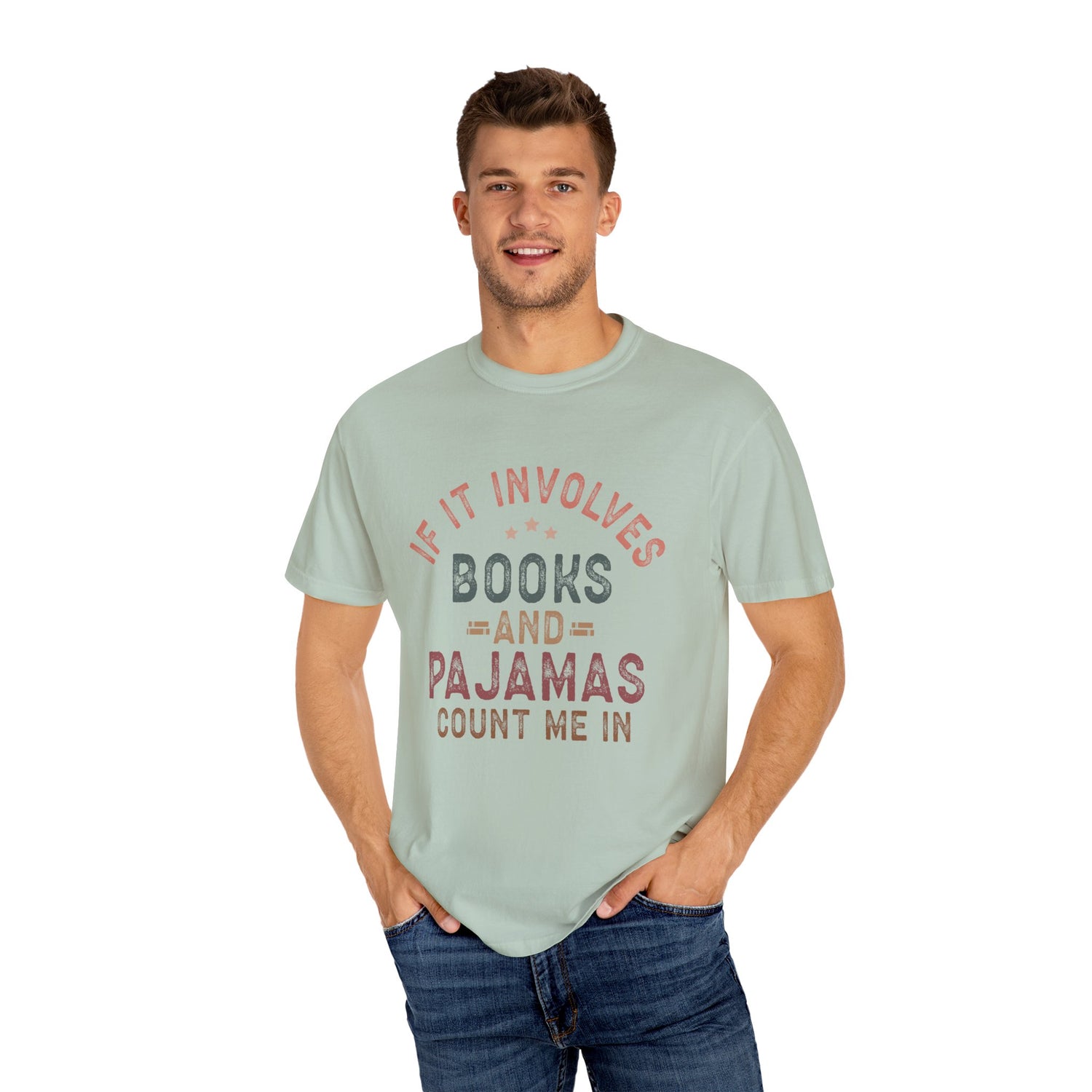 Funny Unisex T-shirt: Books and Pajamas