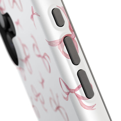 Impact-Resistant Phone Case - Coquette Bows Pink