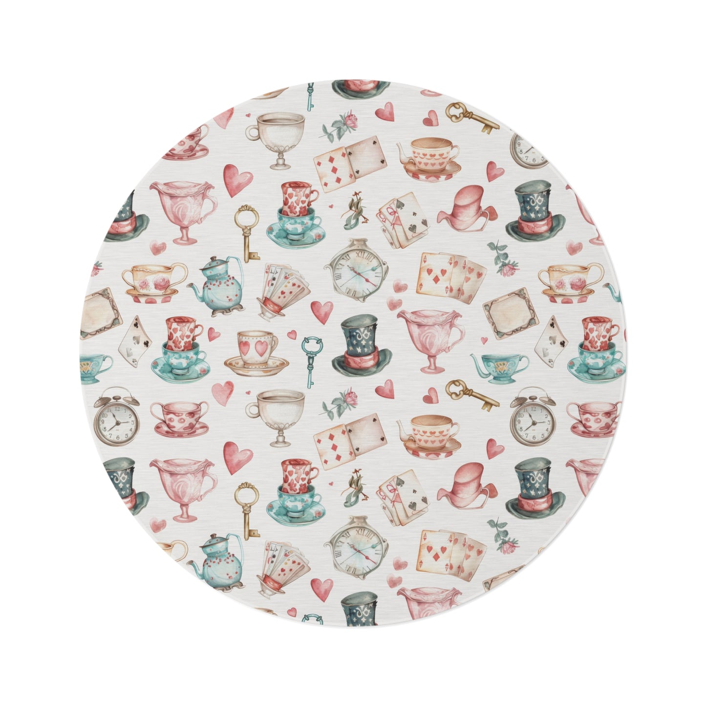 Round Rug Watercolor Alice in Wonderland