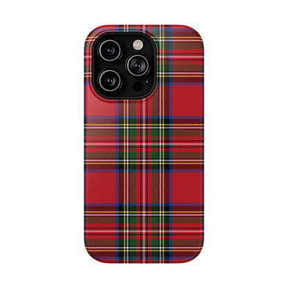 Impact-Resistant Phone Case-Holiday Tartan Plaid Red