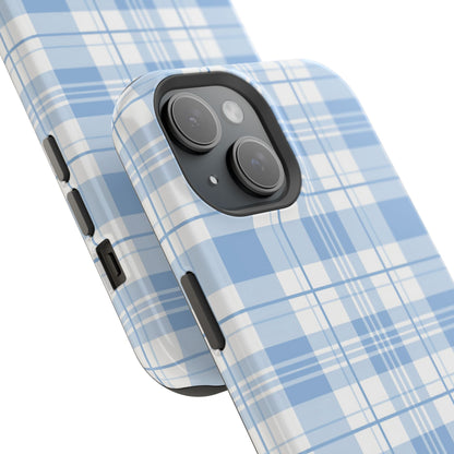 Impact-Resistant Phone Case - Easter Plaid Blue