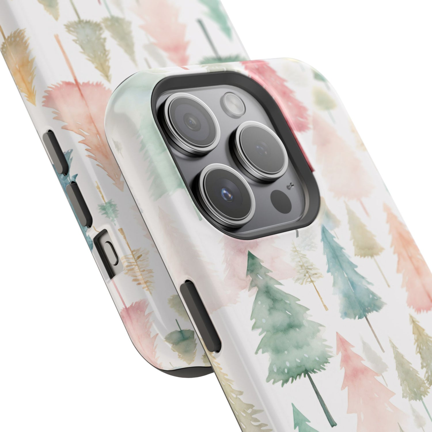 Watercolor Christmas Trees Impact-Resistant Phone Case, iPhone, Samsung