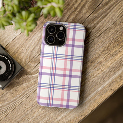 Impact-Resistant Cases - Spring Plaid Pink Purple