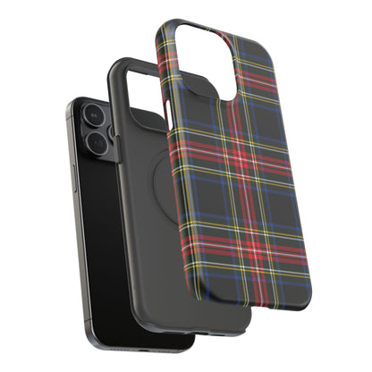 Impact-Resistant Holiday Phone Case-Christmas Tartan Plaid Black